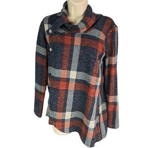 Pure Essence Plaid Knit Tunic Sz S